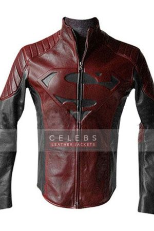 Superman Smallville Mens Black & Maroon Jacket | CLJ