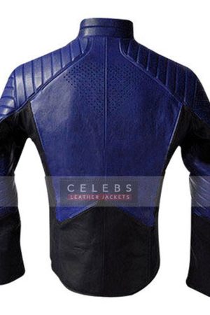 Superman Smallville Men Black & Blue Leather Jacket