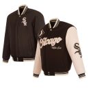 Men's Chicago White Sox JH Design Black Reversible Wool Full-Zip Jacket