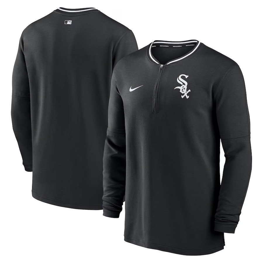 Men's Chicago White Sox Nike Black Authentic Collection Performance Half-Zip Top 1 Men's Chicago White Sox Nike Black Authentic Collection Performance Half-Zip Top