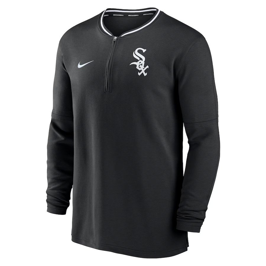 Men's Chicago White Sox Nike Black Authentic Collection Performance Half-Zip Top 2 Men's Chicago White Sox Nike Black Authentic Collection Performance Half-Zip Top - Image 2