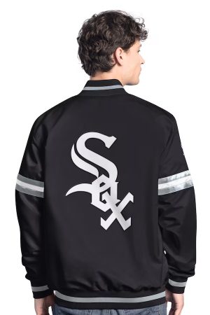 Men's Chicago White Sox Starter Black Scout Full-Snap Varsity Jacket