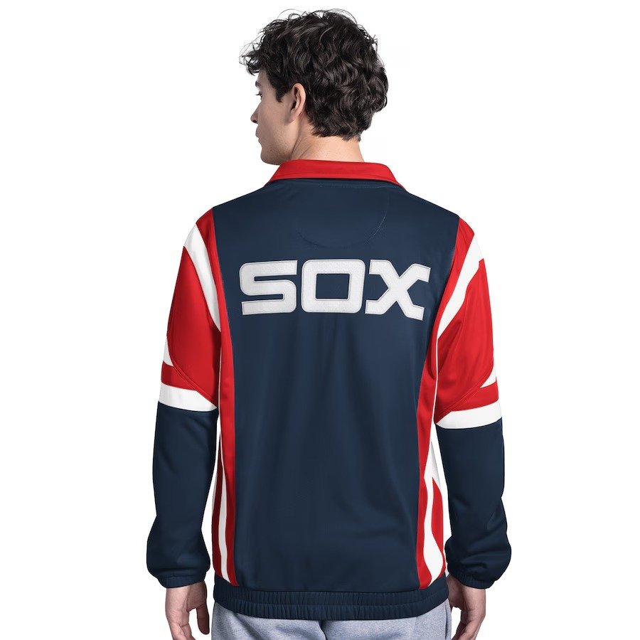 Men's Chicago White Sox Starter Navy/Red Contender Tricot Full-Zip Track Jacket 2 Men's Chicago White Sox Starter Navy/Red Contender Tricot Full-Zip Track Jacket - Image 2