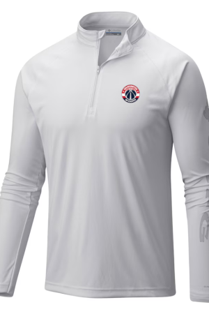 Men's Washington Wizards Columbia White Terminal Tackle Raglan Omni-Shade Quarter-Zip Jacket