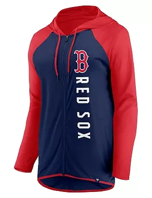 Women's Fanatics Branded Navy/Red Boston Red Sox Forever Fan Full-Zip Hoodie Jacket