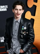 A Complete Unknown Timothée Chalamet Leather Blazer