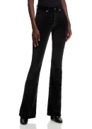 Beverly High Rise Velveteen Skinny Flare Jeans in Black