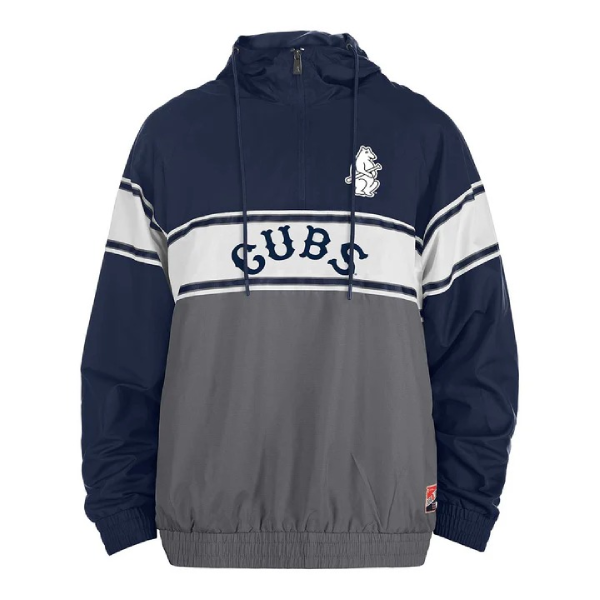 Chicago Cubs 1914 Tri-Color Hooded Windbreaker 1 Chicago Cubs 1914 Tri-Color Hooded Windbreaker