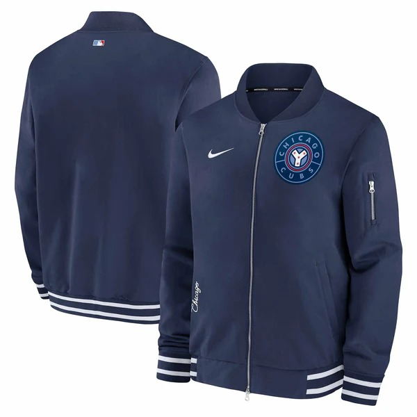 Chicago Cubs 2024 Nike Authentic Collection City Connect Bomber Jacket 1 Chicago Cubs 2024 Nike Authentic Collection City Connect Bomber Jacket