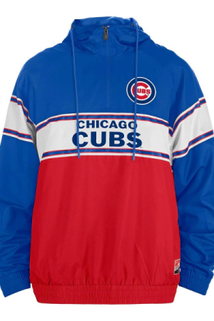 Chicago Cubs Bullseye Tri-Color Hooded Windbreaker