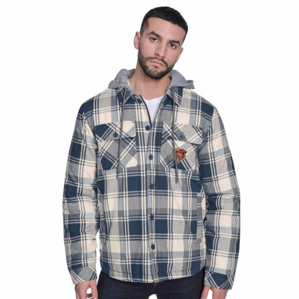 Chicago Cubs Fullback Plaid Hooded Jacket 1 Chicago Cubs Fullback Plaid Hooded Jacket