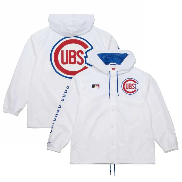 Chicago Cubs Mitchell & Ness White Coaches Jacket 1 Chicago Cubs Mitchell & Ness White Coaches Jacket