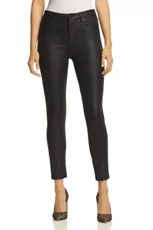 Coated Leather-Effect Jeans