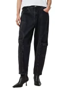 Daisy Mae High Rise Cropped Tapered Cargo Jeans in Washed Black