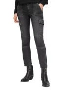 Duran Skinny Cargo Jeans in Washed Black