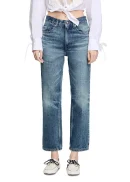 Faded High Rise Jeans in Blue Jean