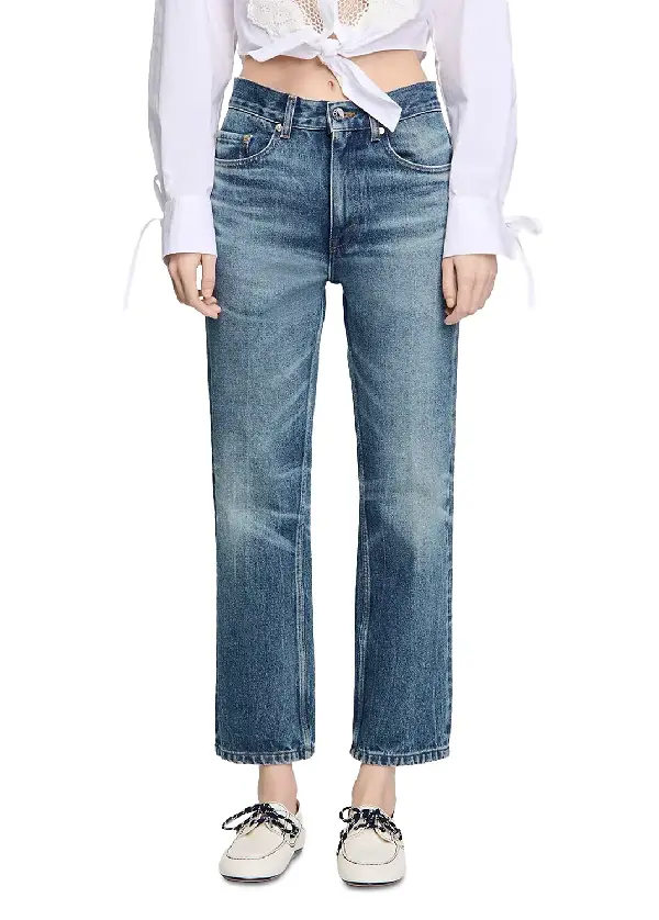 Faded High Rise Jeans in Blue Jean 1 Faded High Rise Jeans in Blue Jean