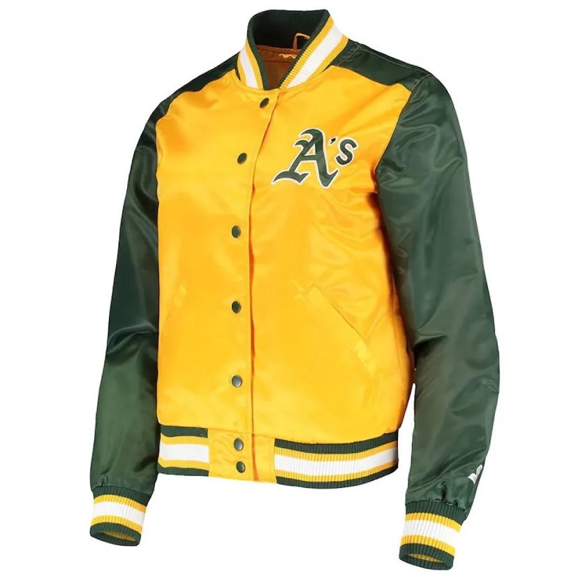 Gold/Green The Legend Oakland Athletics Satin Jacket 1 GoldGreen The Legend Oakland Athletics Satin Jacket