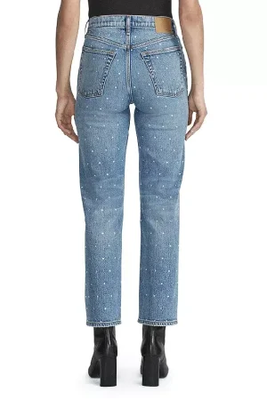 Harlow Embellished Straight Jeans in Everly Jewel