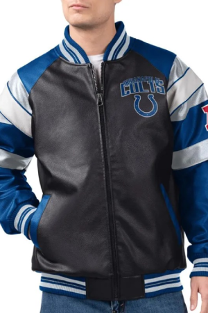 Indianapolis Colts G-III Faux Varsity Leather Jacket