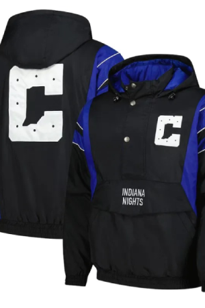 Indianapolis Colts Half-Zip Black Hoodie Jacket
