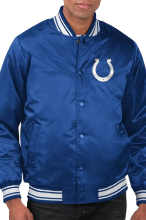 Indianapolis Colts Locker Room Royal Satin Jacket