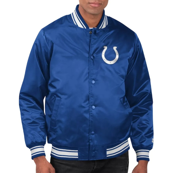 Indianapolis Colts Locker Room Royal Satin Jacket 1 Indianapolis Colts Locker Room Royal Satin Jacket