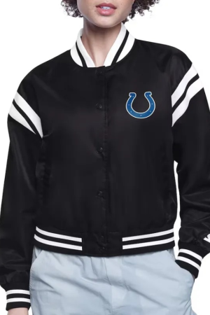 Indianapolis Colts Printed Logo Varsity Satin Jacket