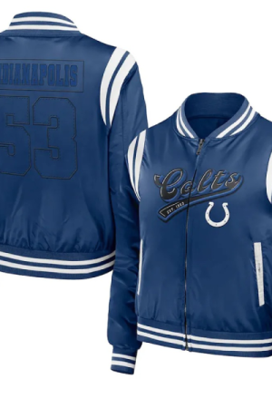 Indianapolis Colts Royal Bomber Full-Zip Jacket