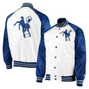 Indianapolis Colts Throwback WhiteBlue Varsity Satin Jacket