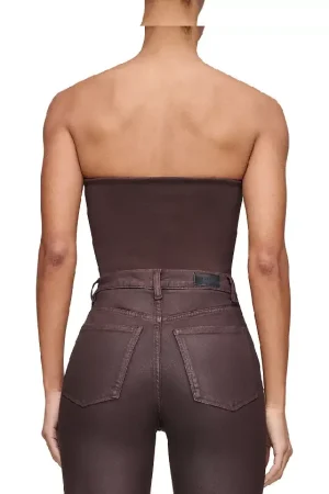 Karmine Refined Wide Leg SculptSystem High Rise Coated Jeans in Fig Coated