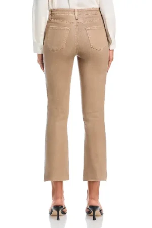 Kendra High Rise Cropped Flared Jeans in Rye Coated