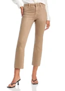 Kendra High Rise Cropped Flared Jeans in Rye Coated