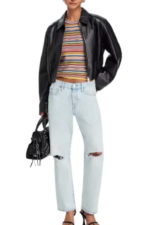 Lexi High Rise Straight Jeans in Solstice Distressed