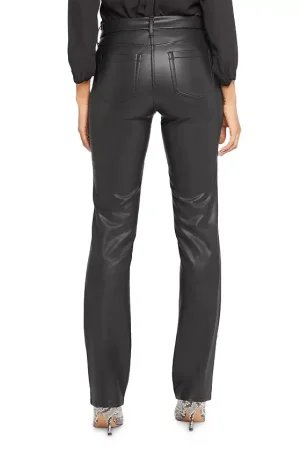 Marilyn High Rise Straight Leg Faux Leather Pants