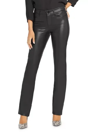 Marilyn High Rise Straight Leg Faux Leather Pants