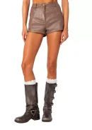 Martine High Rise Faux Leather Shorts