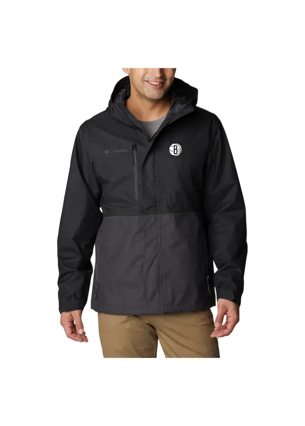 Men's Brooklyn Nets Columbia Black Hikebound Full-Zip Jacket 1 Men's Brooklyn Nets Columbia Black Hikebound Full-Zip Jacket