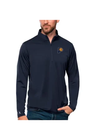 Men's Indiana Pacers Antigua Navy Tribute Quarter-Zip Pullover Top