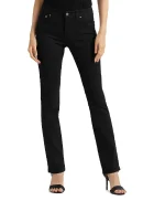 Mid Rise Straight Super Stretch Jeans in Black