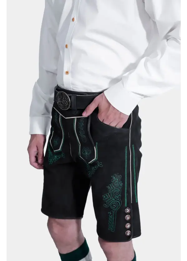 Mystic Black Lederhosen shorts 2 Mystic Black Lederhosen shorts
