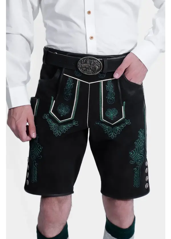 Mystic Black Lederhosen shorts 1 Mystic Black Lederhosen shorts