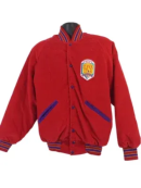 NCA Superstar Red Corduroy Cheerleading Varsity Jacket