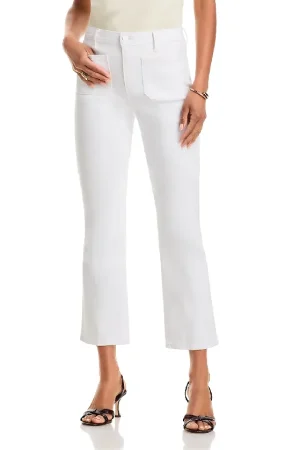 Noya High Rise Slim Flare Jeans in Blanc