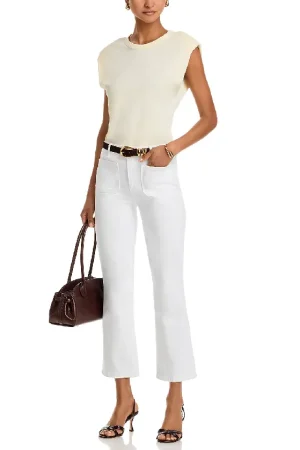 Noya High Rise Slim Flare Jeans in Blanc