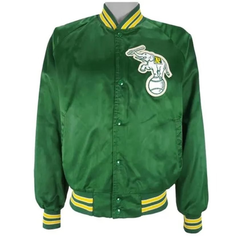 Oakland Athletics 1990’s Green Satin Jacket 1 Oakland Athletics 1990’s Green Satin Jacket
