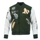 Oakland Athletics Animal Print Varsity WoolLeather Jacket