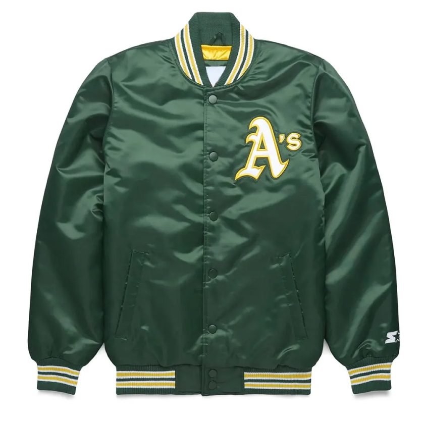 Oakland Athletics Classic Green Satin Jacket 1 Oakland Athletics Classic Green Satin Jacket