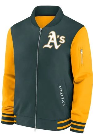 Oakland Athletics Collection Dugout GreenGold Bomber Jacket