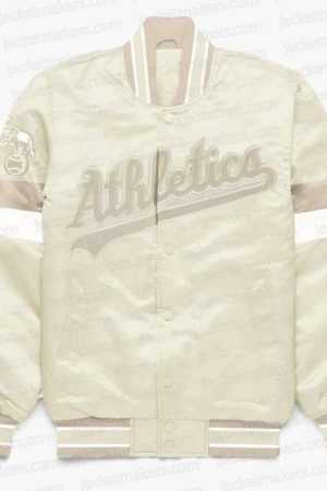 Oakland Athletics Home Game Pearl Varsity Satin Jacket